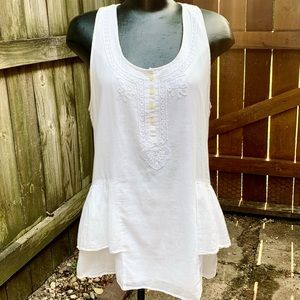 Banana Republic Sleeveless Peplum Blouse; Size Lg